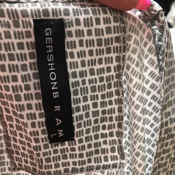 Gershon BRAM Large Gray & White Lightweight Sleeveless Dress Oversized Pockets - Picture 12 of 12